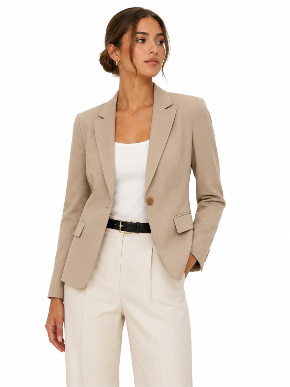 BANANA REPUBLIC 2006 ADV Sample Gabardine Blazer Size 4 Beige Sand Tailored NWT